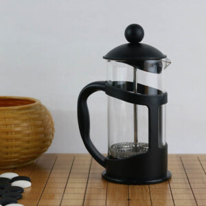 French Press Coffee Maker – Handmade Borosilicate Glass & Stainless Steel Filter – Classic Cafeteria for Bold Flavor