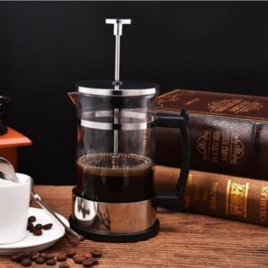 350ml French Press Coffee Maker – Handmade Borosilicate Glass & Stainless Steel Filter – Classic Cafeteria for Bold Flavor