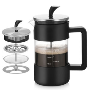 1000ml French Press Coffee Maker – Heat-Resistant Glass & Stainless Steel Filter | Cold Brew & Tea Brewer
